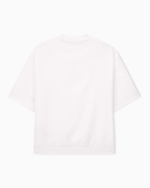 Emporio Armani White Icon 3D Piqué-Effect Crêpe Jersey T-Shirt for men