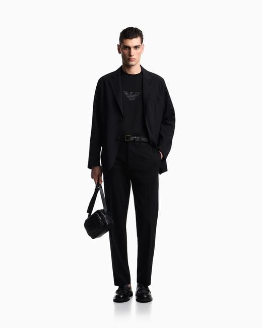 Emporio Armani Black Single-Breasted Jacket for men