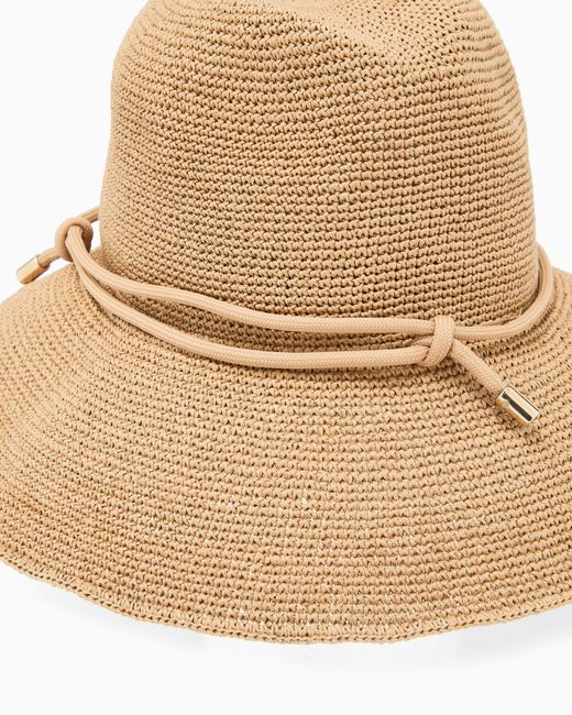 Emporio Armani White Woven Paper-Yarn Hat