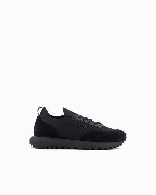 Emporio Armani Black Low-Top Sneakers for men