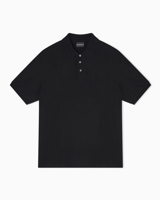 Emporio Armani Black Jersey Polo for men