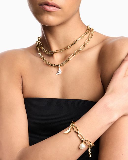 Emporio Armani White Tone Brass Charm