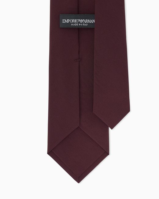 Emporio Armani White Stretch Necktie With A Smooth Texture And Embroidered Logo for men