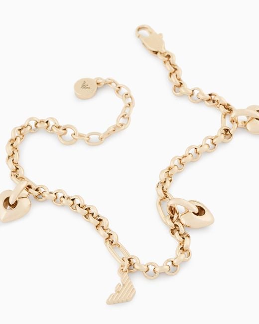Emporio Armani White Tone Brass Station Bracelet