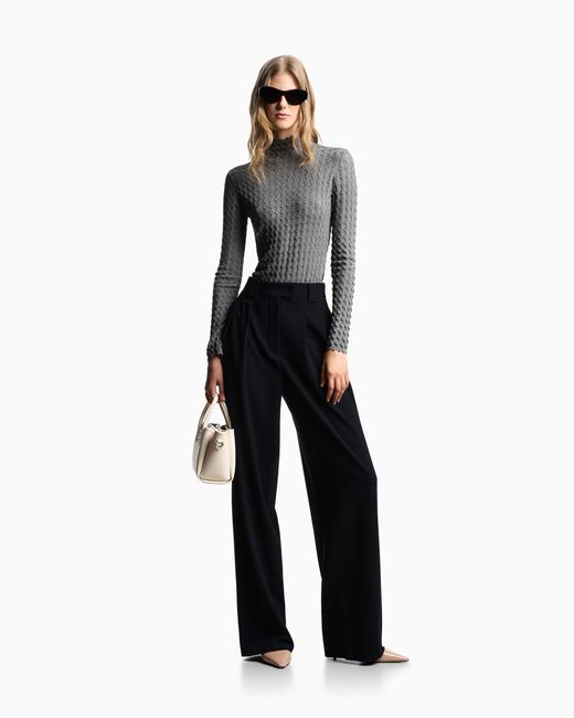 Emporio Armani Black Pleated Trousers