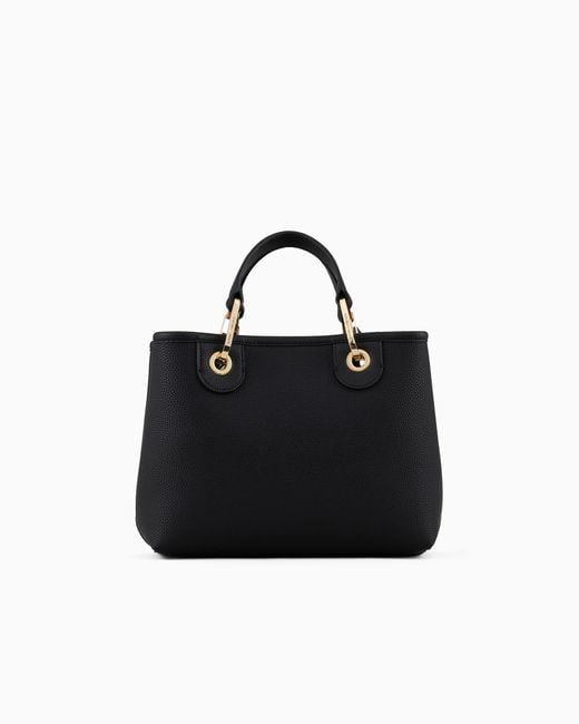 Emporio Armani Black Shopper Bag With Pouch And Adjustable Strap Essential