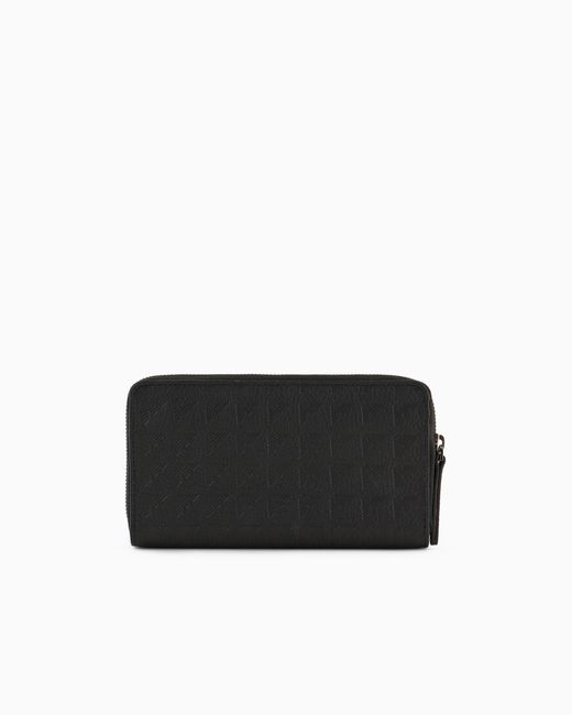 Portafoglio Zip Around di Emporio Armani in Black da Uomo