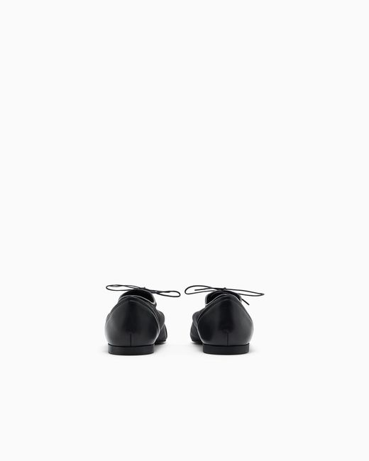 Emporio Armani White Pointed-Toe Mesh Lace-Ups