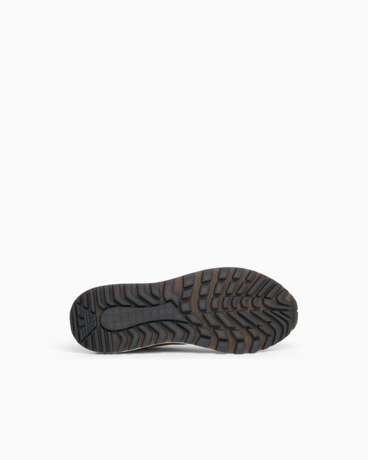 Emporio Armani White Recycled Nylon Sneakers With Regenerated Saffiano Details for men