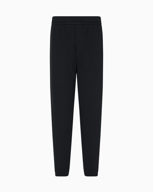 Pantalones De Punto De Mezcla De Lyocell Con Motivo En Tejido Jacquard Asv Emporio Armani de hombre de color Black