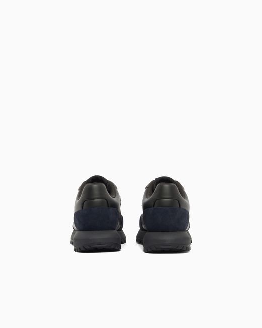 Emporio Armani Blue Lace-Up Sneakers for men
