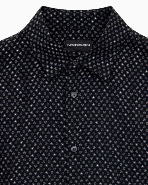 Emporio Armani Blue Shirt With Regular Fit for men