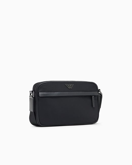 Emporio Armani Black Asv Recycled Nylon Shoulder Bag for men