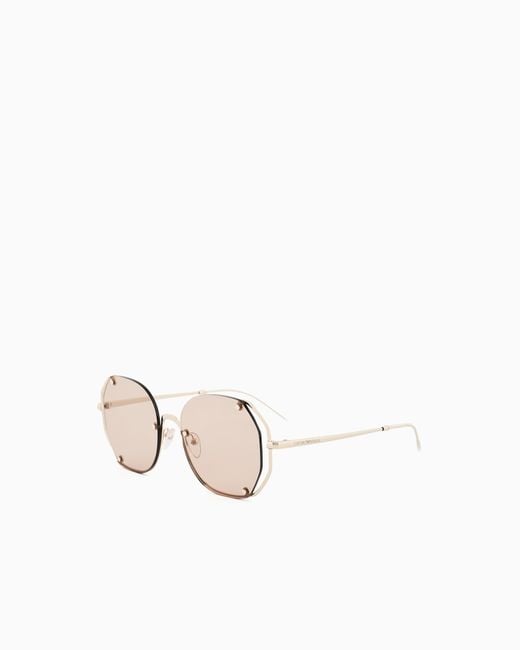 Emporio Armani Natural Irregular-Shaped Sunglasses
