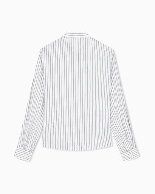 Emporio Armani White Striped Jacquard Shirt