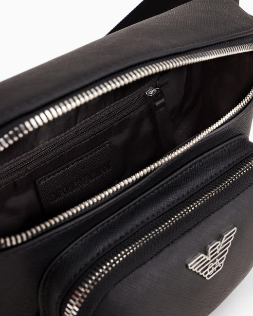 Emporio Armani Black Regenerated Belt Bag for men