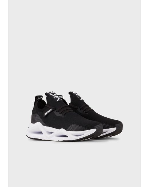 Emporio Armani White Gold Star Sneakers