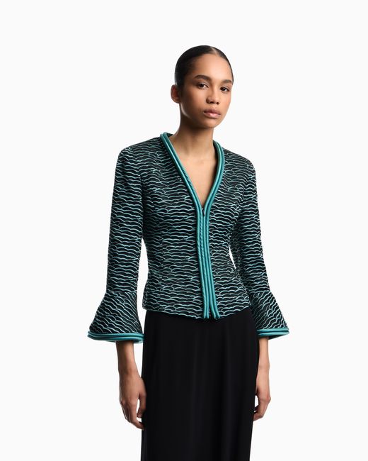 Emporio Armani Green Flared-Sleeved Jacket