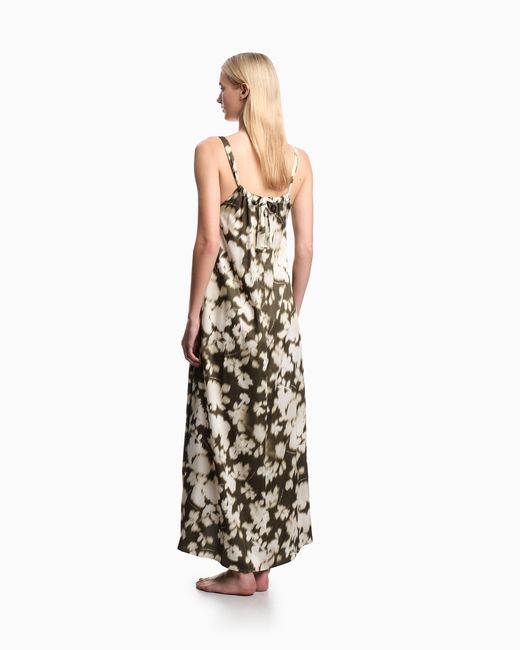 Emporio Armani White Floral Print Long Beachwear Dress