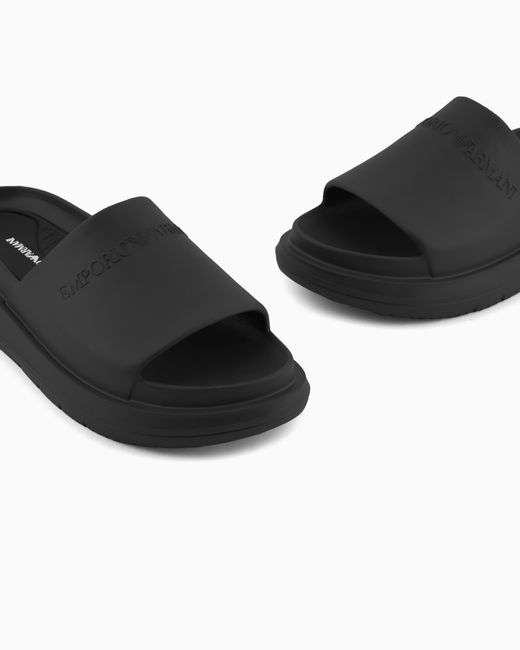Emporio Armani White Monobloc Sandals With Logo for men
