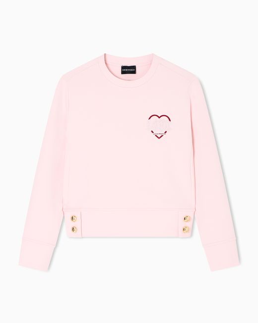 Emporio Armani Pink Asv Sweatshirt Aus Doppellagigem Jersey Aus Der Sonderkollektion Zum Valentinstag
