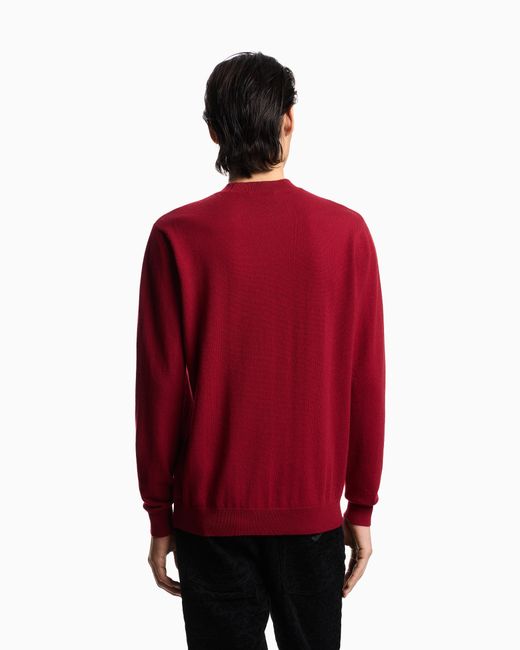 Emporio Armani Red Lunar New Year Wool And Cashmere Blend Jumper for men