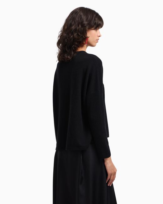 Emporio Armani Black Pullover Aus Schurwolle Mit Strasssteinen Aus Der Sonderkollektion Zum Valentinstag