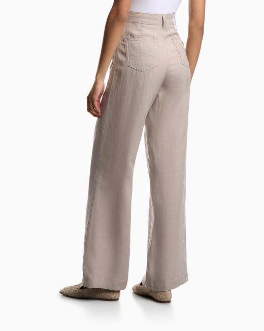 Emporio Armani Gray J14 Regular-Fit Linen Trousers