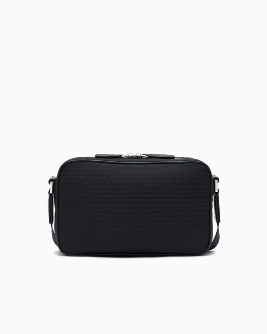 Emporio Armani Black Crossbody Messenger Bag With Zip And Adjustable Strap for men