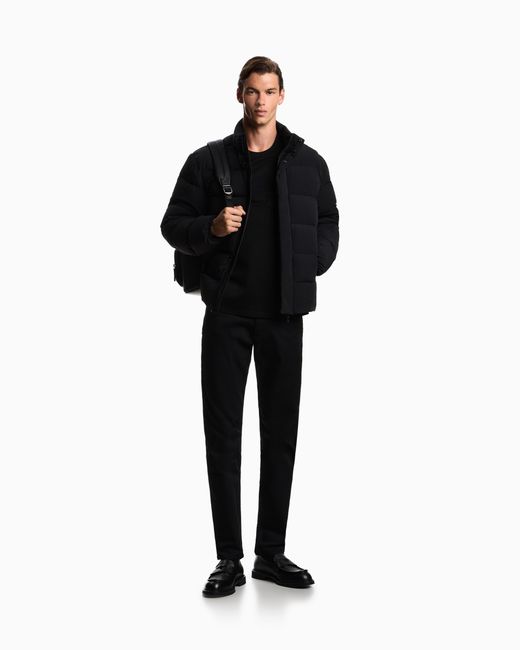 Emporio Armani Black J06 Stretch-Fabric Slim-Fit Trousers for men