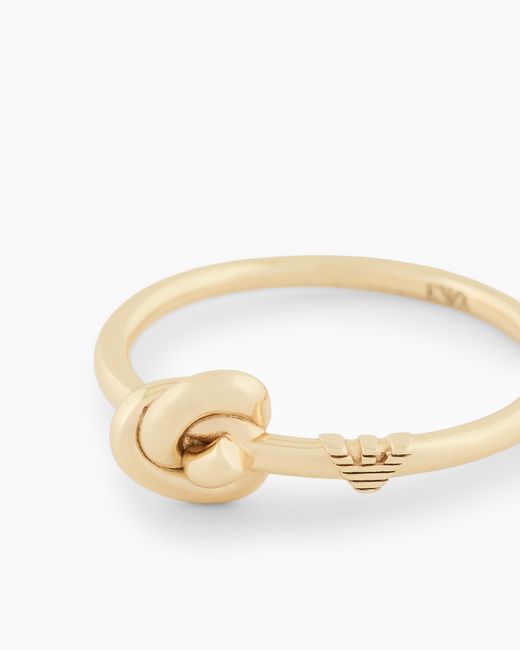 Emporio Armani White Tone Sterling Knot Ring