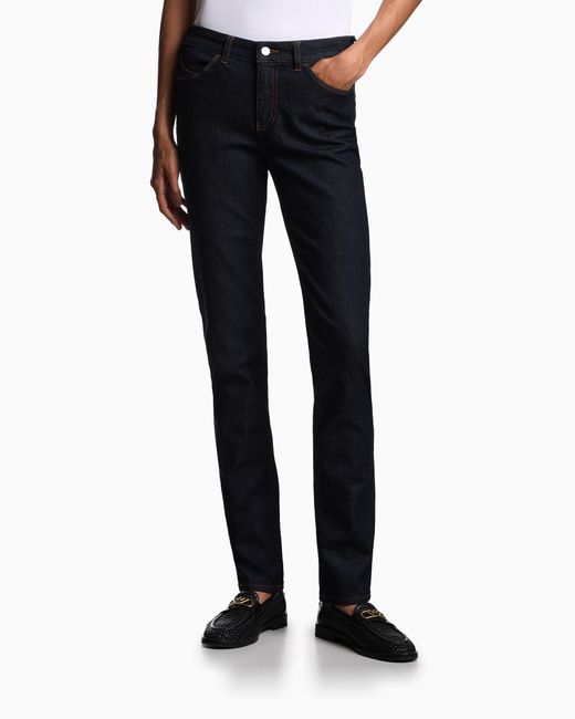 Emporio Armani Blue Stretch Jeans Essential With Five Pockets And A Skinny Leg