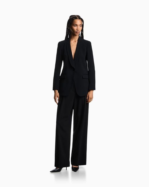 Emporio Armani Black Satin Blazer
