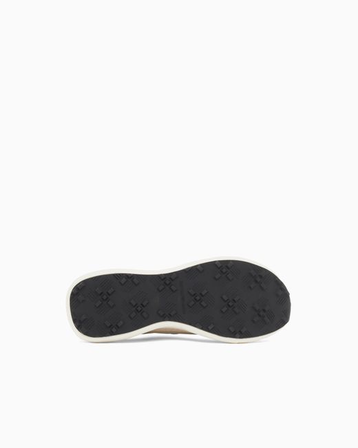 Emporio Armani White Mesh Sneakers With Suede Details Travel Essential for men