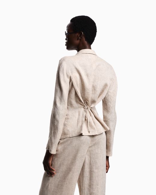 Emporio Armani Natural Linen Chambray Lapel Jacket