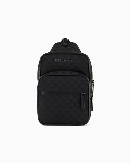 Emporio Armani Black One Shoulder Backpack for men