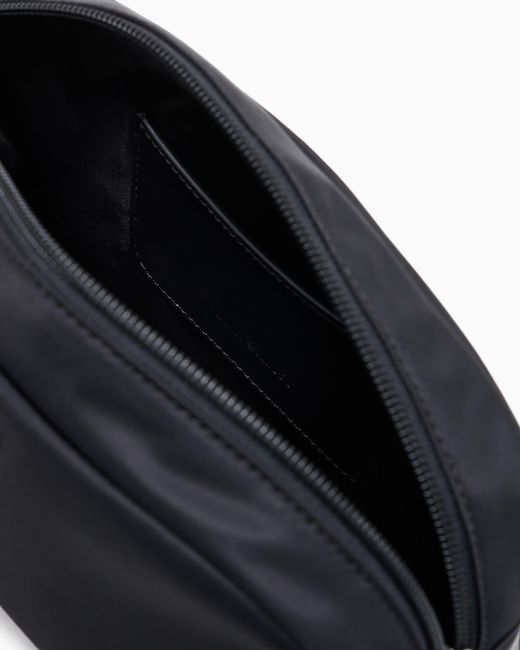 Emporio Armani Black Recycled Nylon Washbag for men