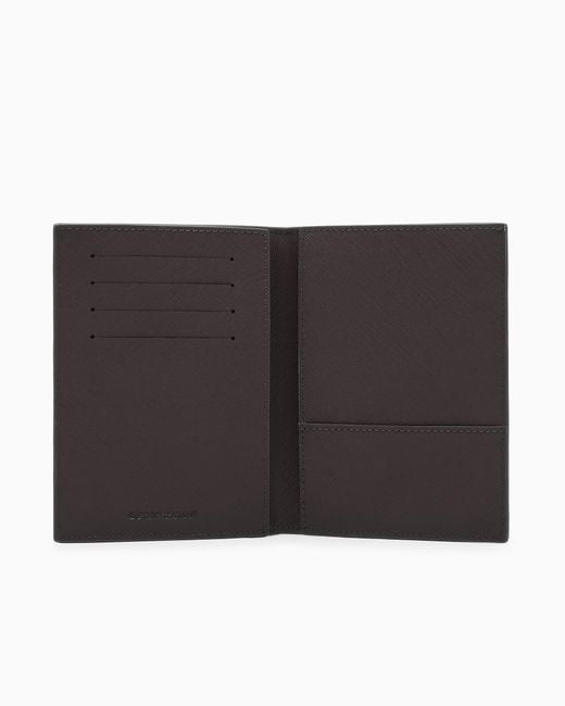 Emporio Armani Black Gift Box With Regenerated Saffiano Passport Holder And Tag for men