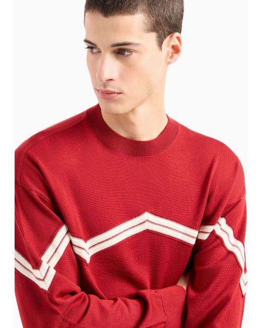 Emporio Armani Red Sweaters for men