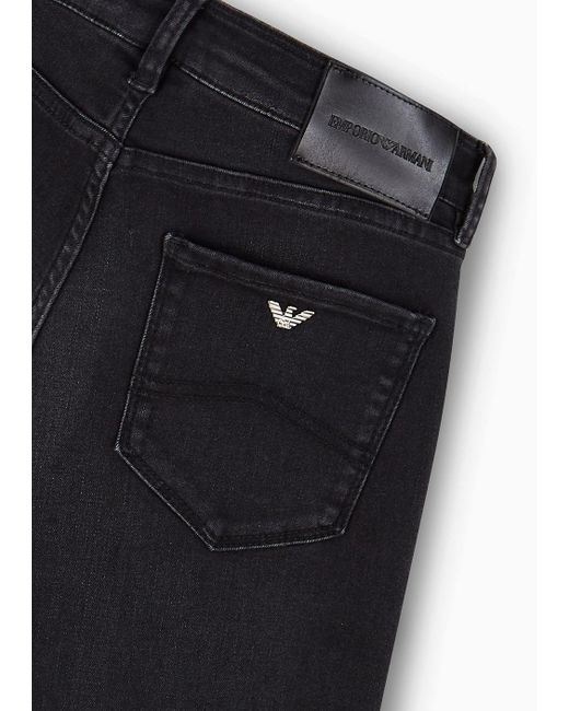 Emporio Armani Black J20 High-waisted Super Skinny-fit Stonewashed Comfort-denim Jeans