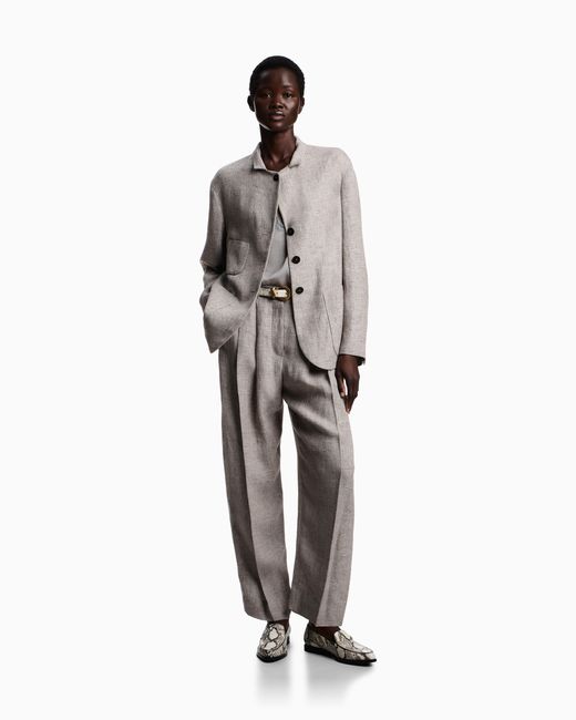Emporio Armani Gray Pleated Trousers