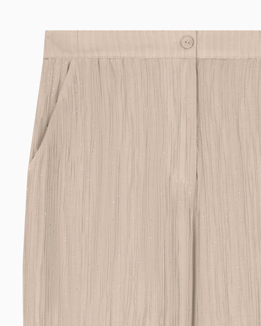 Emporio Armani Natural Sparkling, Pleated Crepon Trousers