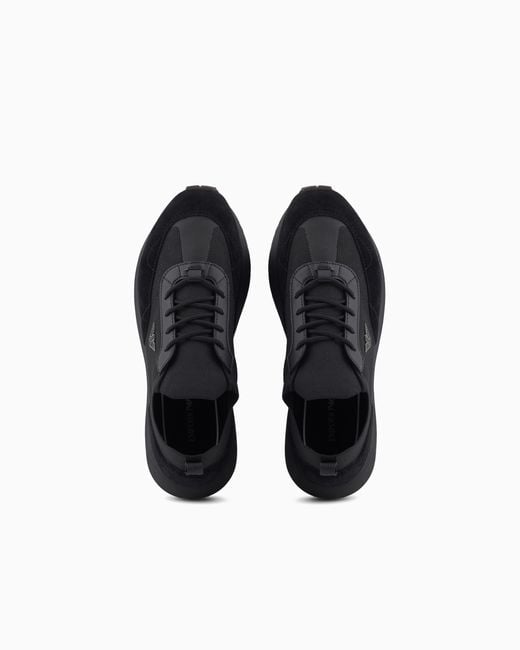 Emporio Armani Black Low-Top Sneakers for men