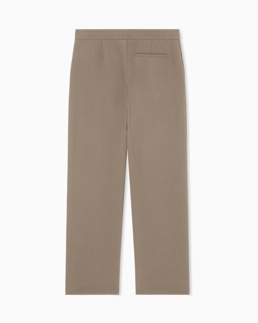 Emporio Armani Brown Icon 3D Piqué-Effect Crêpe Jersey Trousers for men