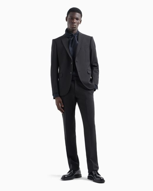 Emporio Armani Black Single-Breasted Suit for men