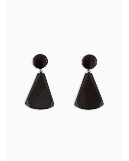 Boucles D'oreilles Triangulaires Emporio Armani en coloris Black
