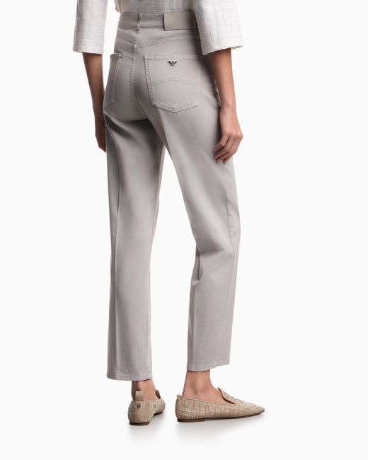 Emporio Armani White J3H Regular-Fit Trousers
