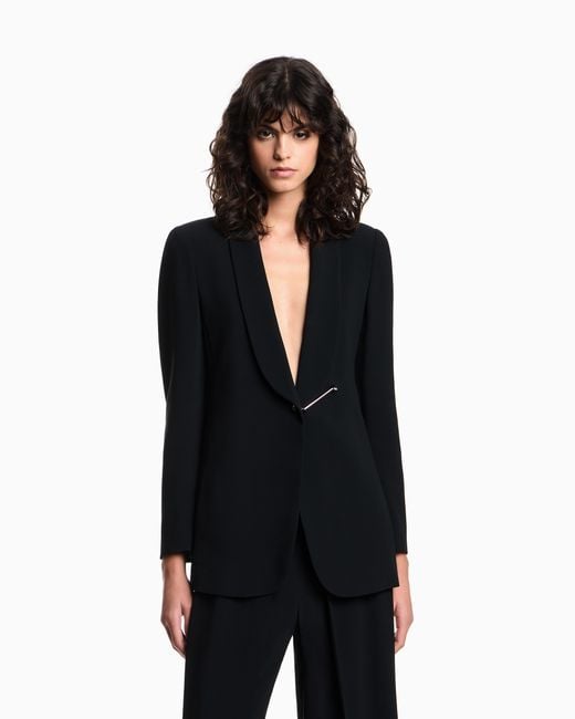 Emporio Armani Blue Jacket With Collar