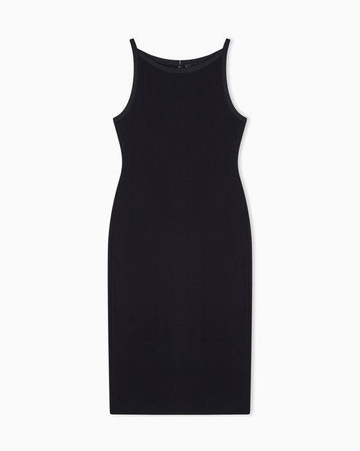Emporio Armani Black Ottoman Jersey Sheath Dress