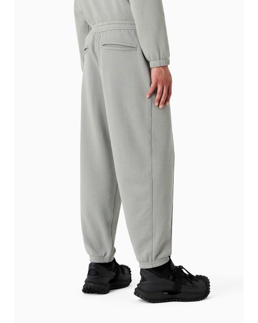 Emporio Armani Gray Soft-touch Jersey Joggers With Ribbing for men